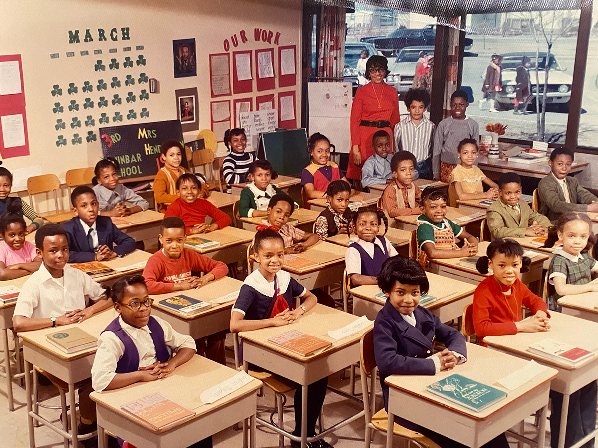 Second Row, Second Desk From Left: Gwen Witherspoon in Mrs. Henderson's 3rd Grade class picture at Dunbar Elementary in Gary, Indiana. PHOTO PROVIDED BY GWEN WITHERSPOON